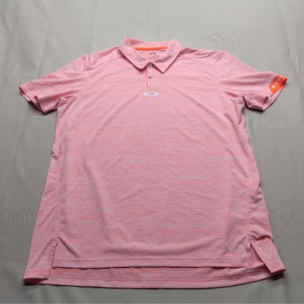 Oakley Size Large Tailored Fit Orange Short Sleeve Polo Shirt